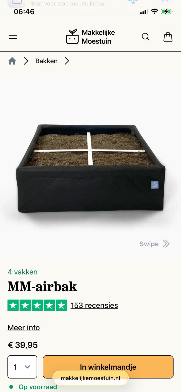 Makkelijke moestuinbak met potten gratis, Ophalen, Kunststof, Gebruikt, Minder dan 30 cm