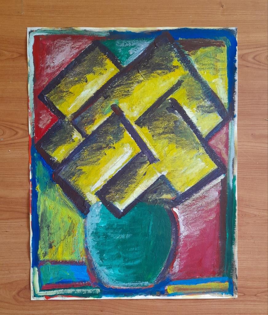 Vaas met ornament, Ophalen of Verzenden