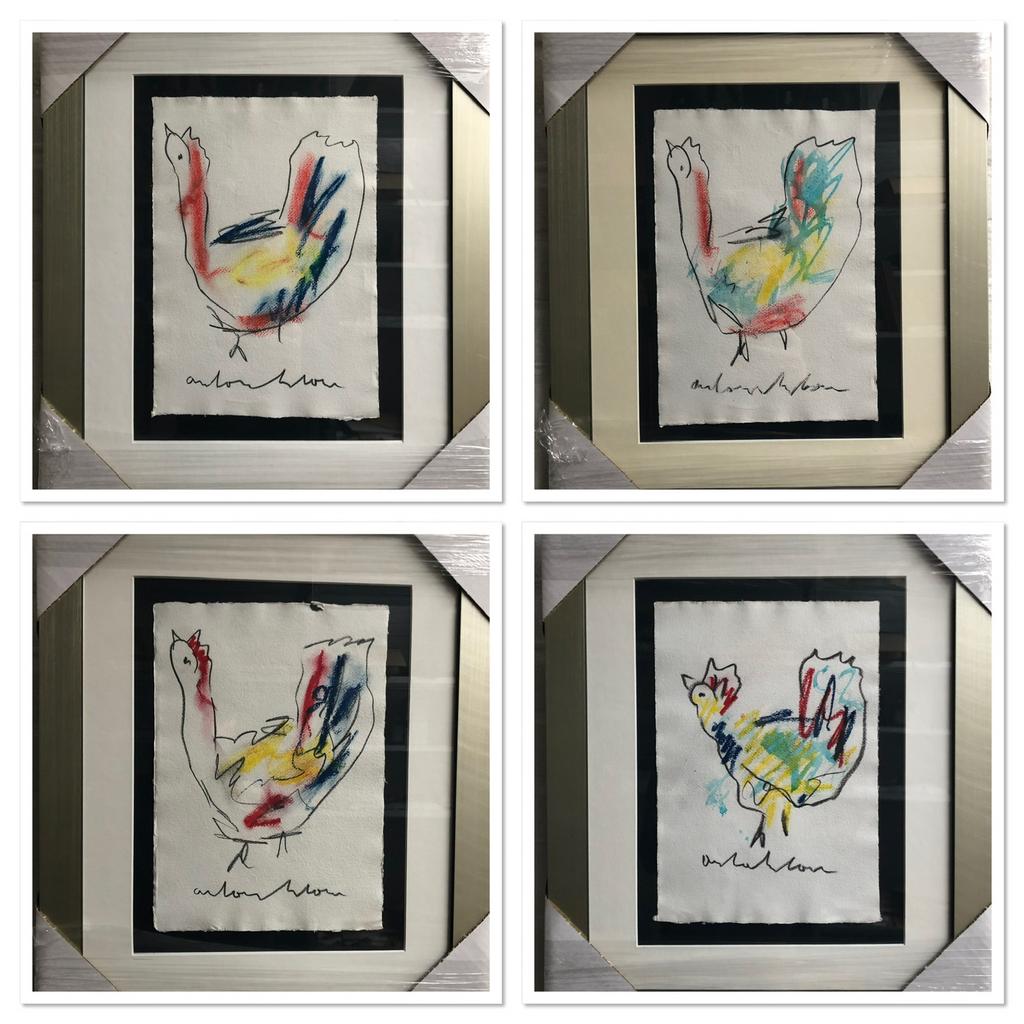 Anton Heyboer Schilderij kip kippen., Antiek en Kunst, Ophalen