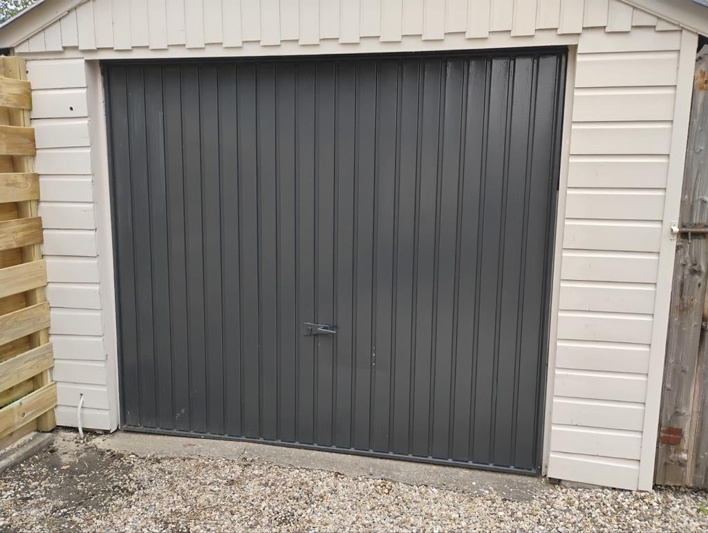 Metalen garagedeur (kantelbaar) 218cm breed x 192cm hoog, Ophalen, Gebruikt, 120 cm of meer, Minder dan 200 cm