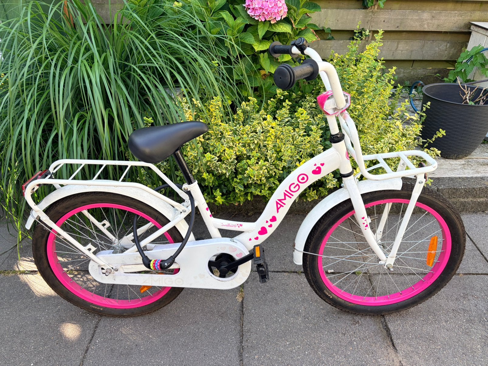 20 inch fiets, Amigo Sweetheart, met cijferslot, kinderfiets, Ophalen, Gebruikt, Terugtraprem, 20 inch of meer