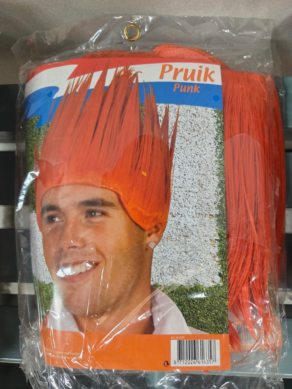Oranje Punk Pruik - Ideaal voor Feestjes en Koningsdag, Ophalen of Verzenden