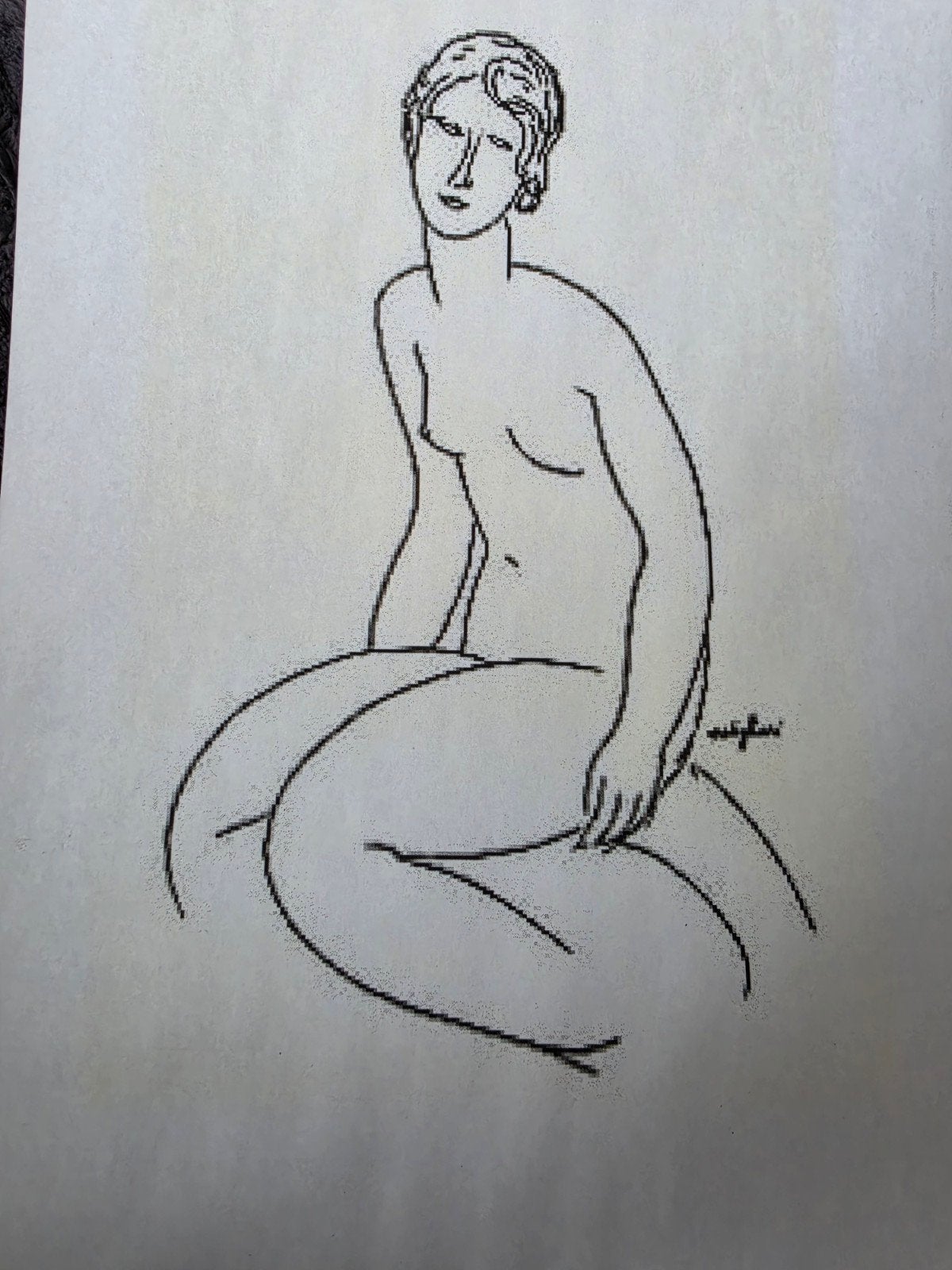 kunstprint in de stijl van amedeo modigliani, Antiek en Kunst, Ophalen of Verzenden