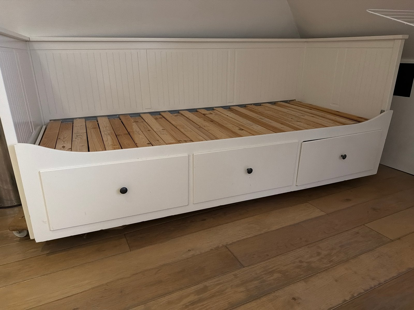 IKEA Hemnes Bedbank met 3 lades - Wit, Ophalen, Gebruikt, Wit, Tweepersoons