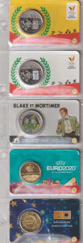 België 5 verschillende coincard, Ophalen of Verzenden