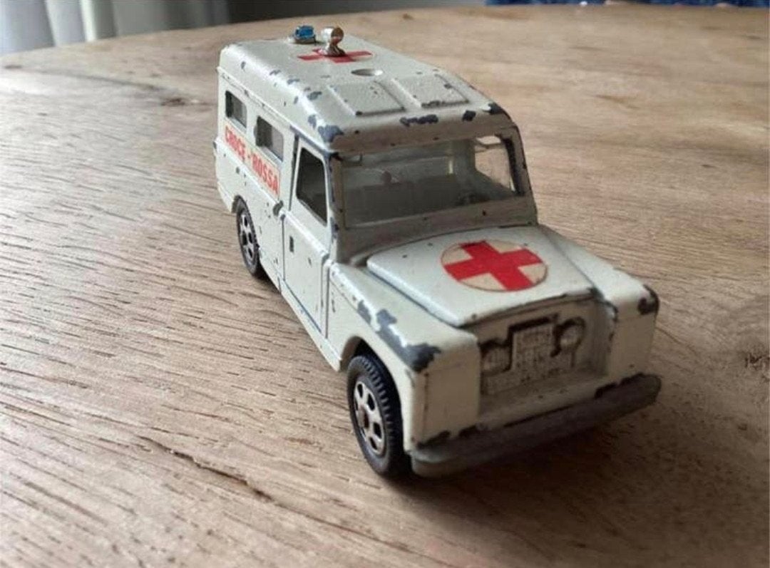 Mebetoys Land Rover Ambulance Croce Rossa – Made in Italy, Ophalen of Verzenden, Gebruikt, Auto, Overige merken