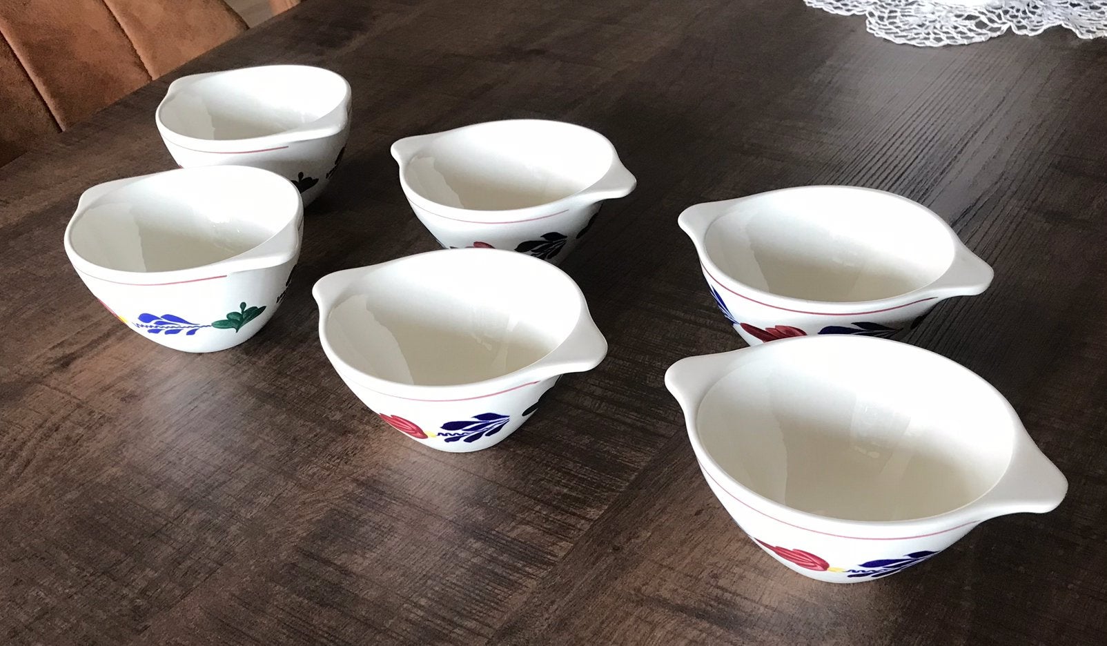 6 Boerenbont pagi kommen, ook los te koop, Ophalen of Verzenden, Zo goed als nieuw, Aardewerk, Kom(men)
