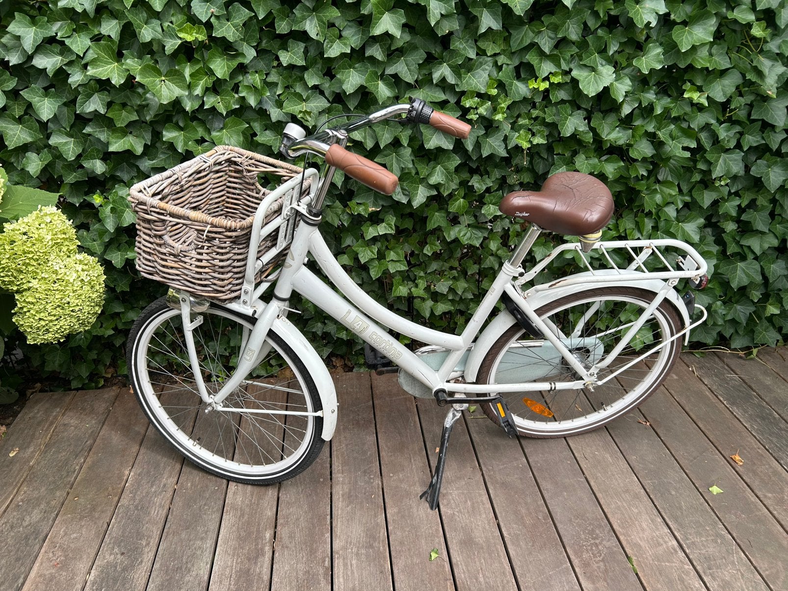 Cortina meisjesfiets 24 inch wit - met fietsmand, Ophalen, Terugtraprem, Versnellingen, Gebruikt