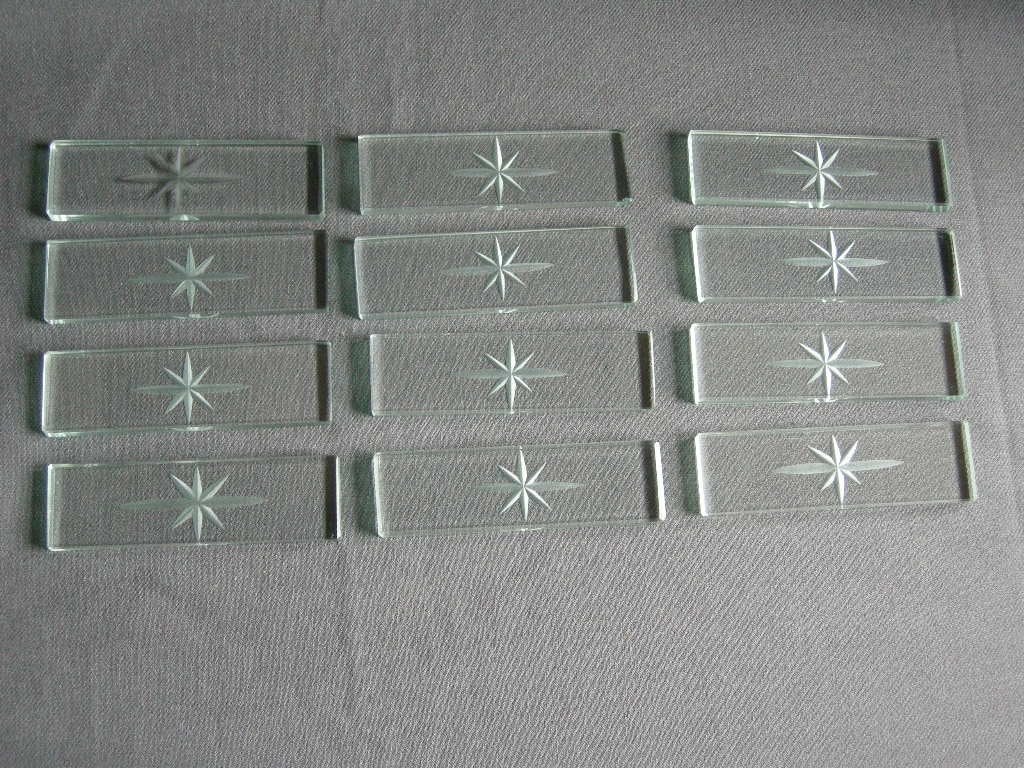 glas - kristal, set van 12 messenleggers, Antiek en Kunst, Ophalen of Verzenden