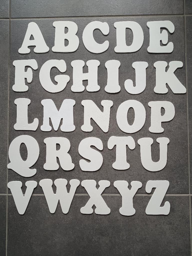 Houten letters, alfabet,  wit, nieuw, Ophalen of Verzenden, Nieuw, Wit, Hout