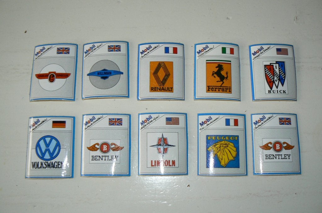 10 stickers voor in het Mobil autosticker verzamelalbum 1979, Ophalen of Verzenden, Zo goed als nieuw, Auto's