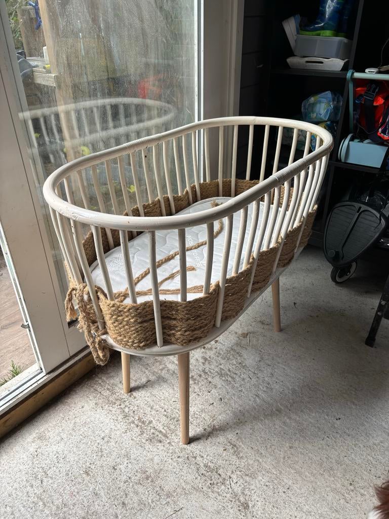 Vintage Ovale Wieg - 60+ jaar oud, 81x53x98cm, Ophalen, Gebruikt, Wieg