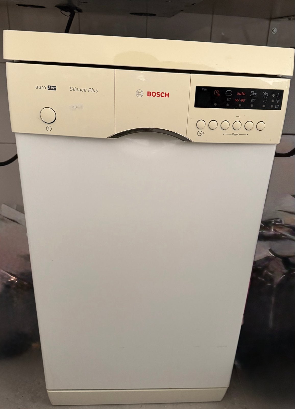 Compacte Bosch vaatwasser 45 cm breed - Silence Plus, Witgoed en Apparatuur, Ophalen, Gebruikt, Eco programma, 85 tot 90 cm