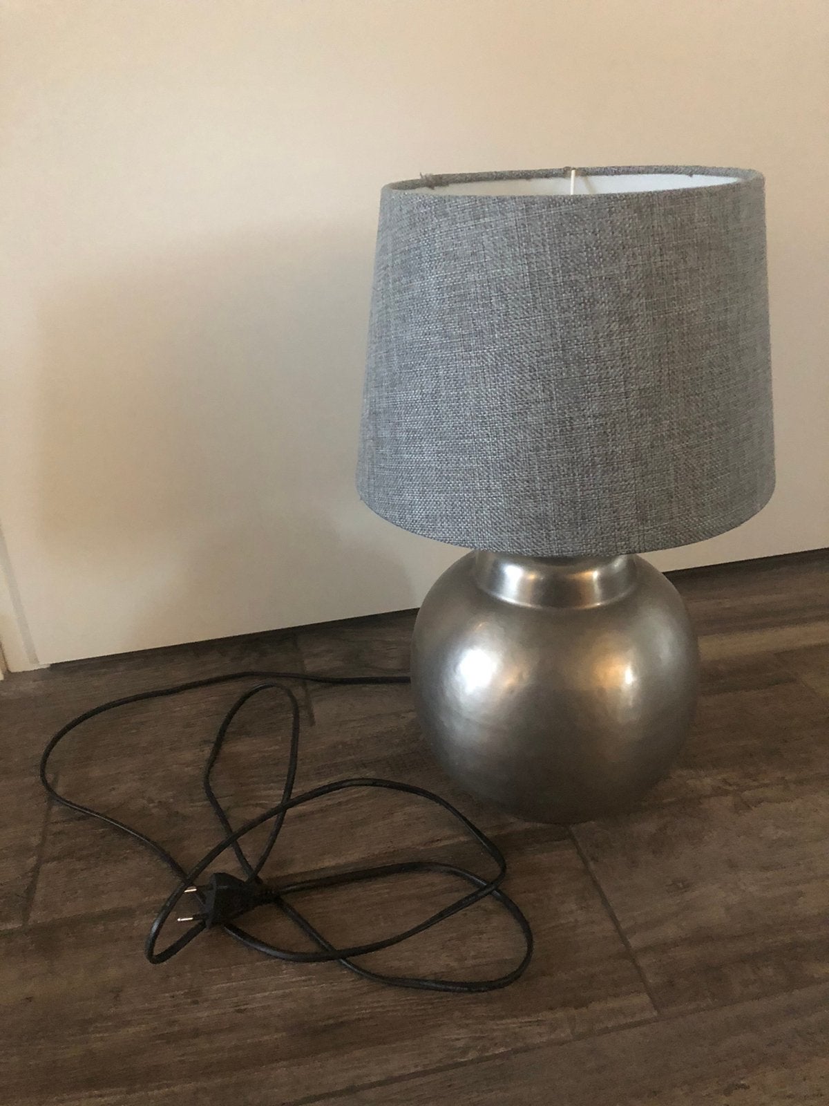 💝 Vintage IKEA tafellamp lamp grijs lampenkap metaal, Ophalen of Verzenden, Zo goed als nieuw, Metaal