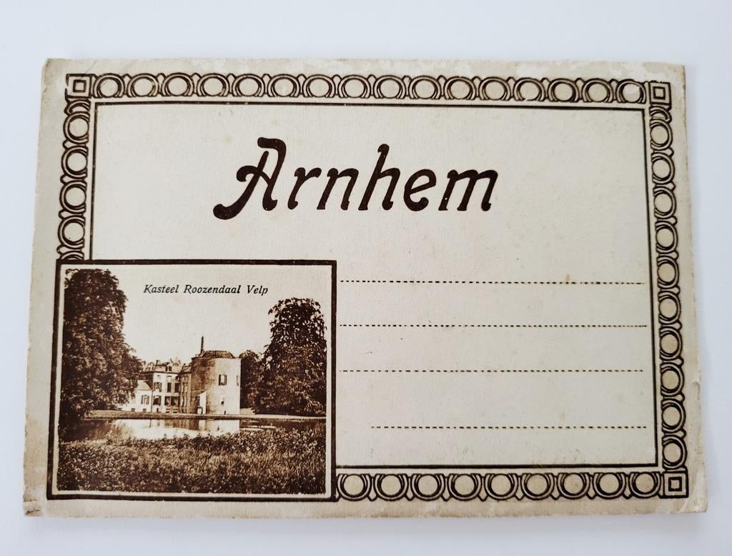 Oude accordeon ansichtkaart Arnhem - Kasteel Rosendael, Verzamelen, Ophalen of Verzenden, Voor 1920, Ongelopen, Gelderland