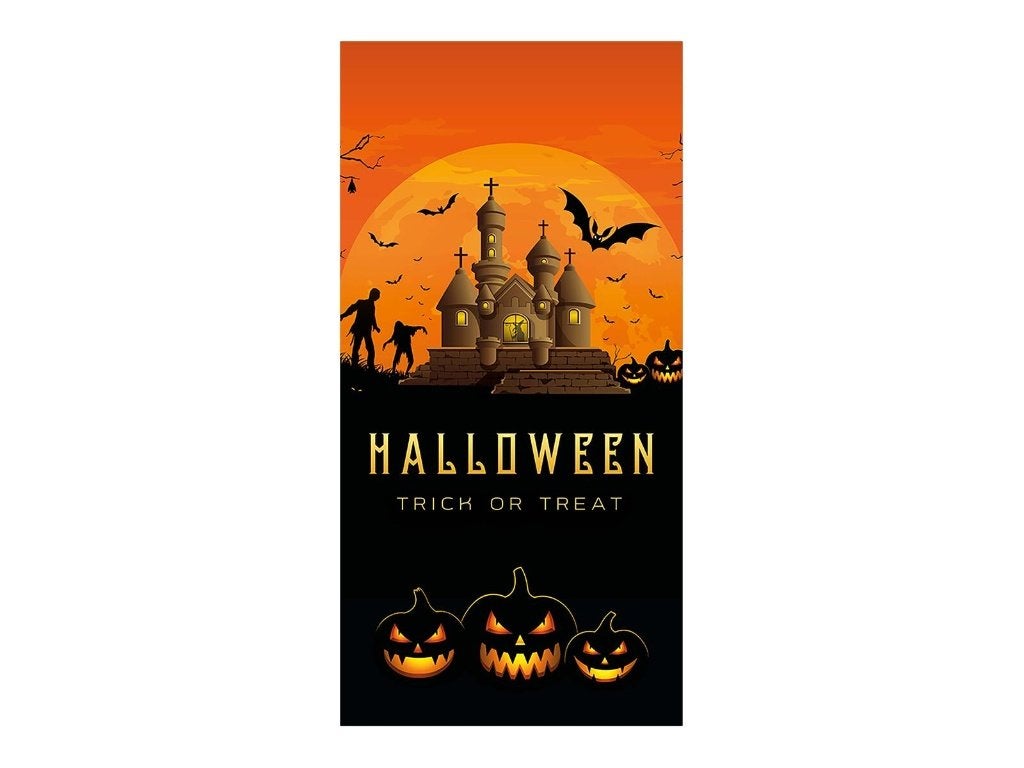 Europalms Halloween banner Haunted House - 90x180 cm, Versiering, Halloween of Griezel, ., Nieuw