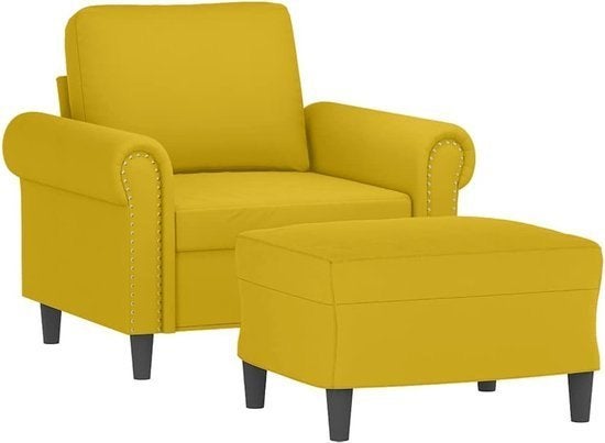 Fauteuil Geel – Fauteuil Met Kruk – Relaxstoel, Corvance B.V., Verzenden, Nieuw, Corvancebol@gmail.com