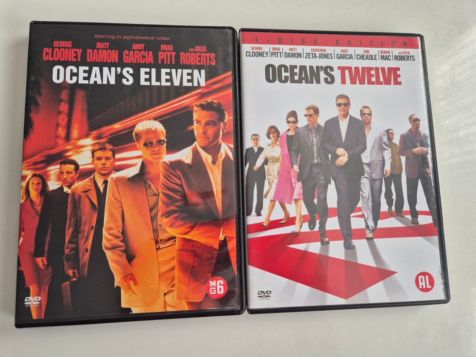 Ocean's eleven + Twelve op dvd, Engels, Alle leeftijden, Actie, Ophalen of Verzenden