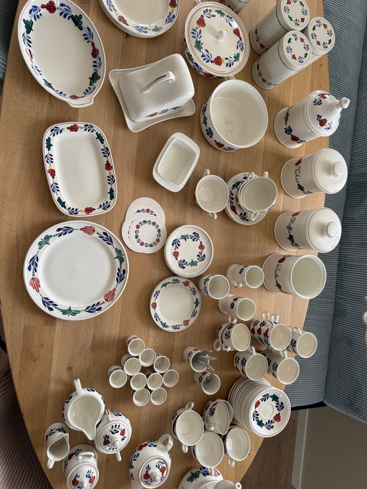Grote collectie Boerenbont Boch servies, Ophalen, Gebruikt, Landelijk/Boerenbont, Royal Boch
