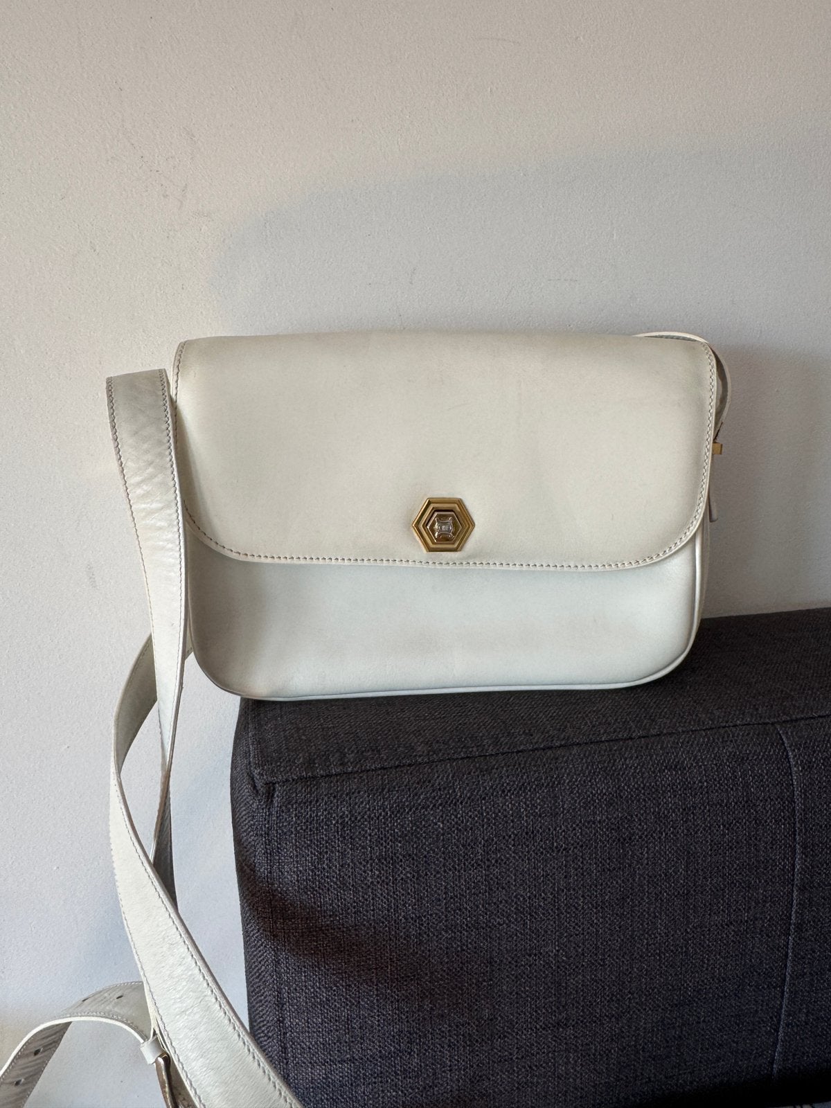 Handtas celine - vintage model, Overige merken, Gebruikt, Wit, Ophalen of Verzenden