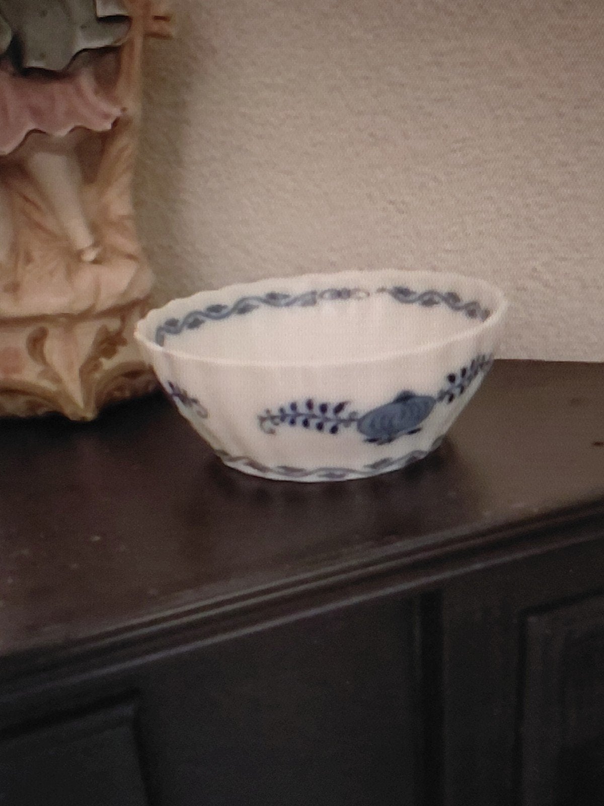 Antiek porselein Blau Zwiebelmuster bonbon schaaltje gemerkt, Ophalen of Verzenden