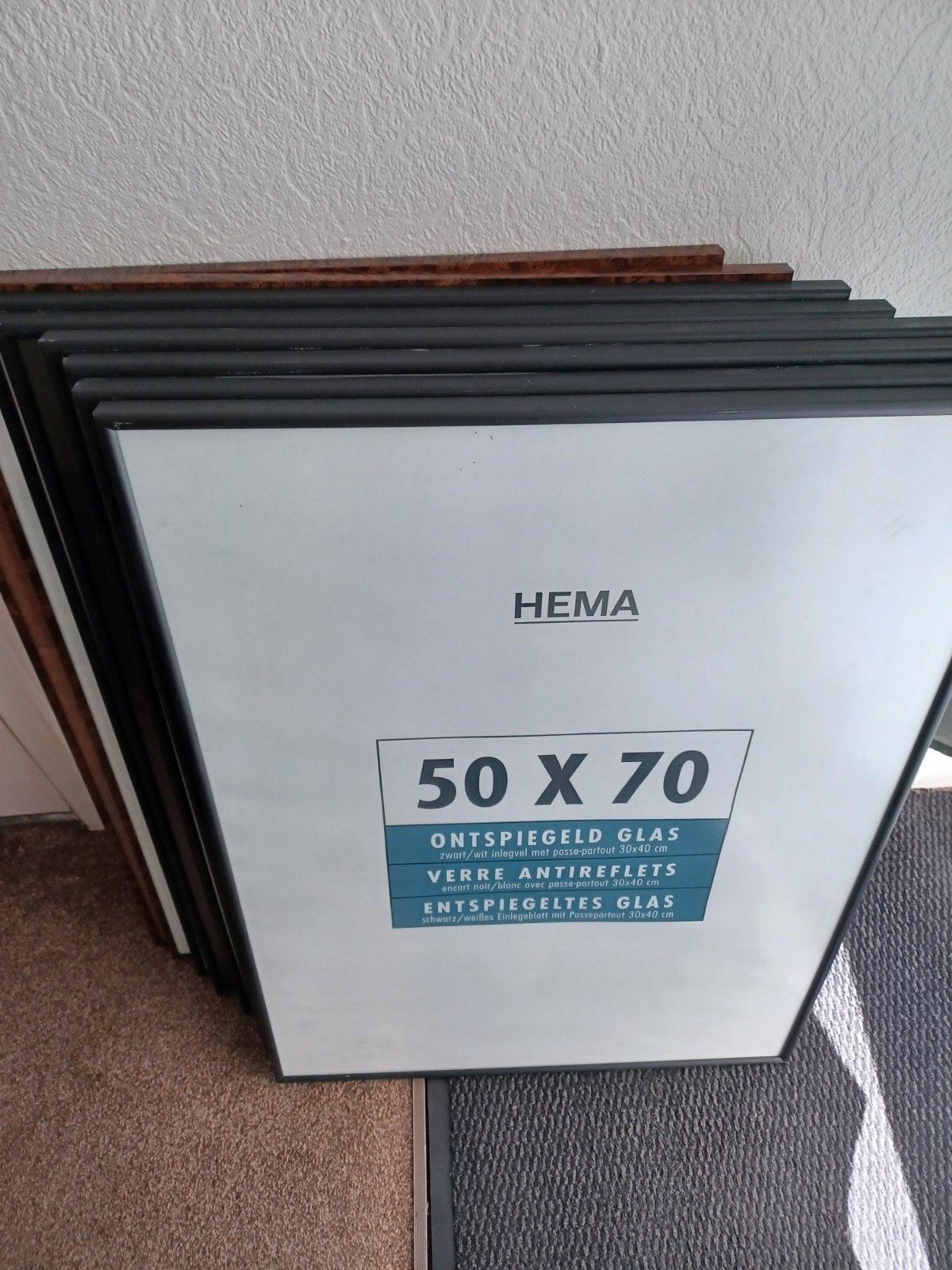 8x Hema fotolijsten 70x50 cm met ontspiegeld glas, Audio, Tv en Foto, Fotografie | Fotolijsten, Gebruikt, Hangend, Ophalen of Verzenden