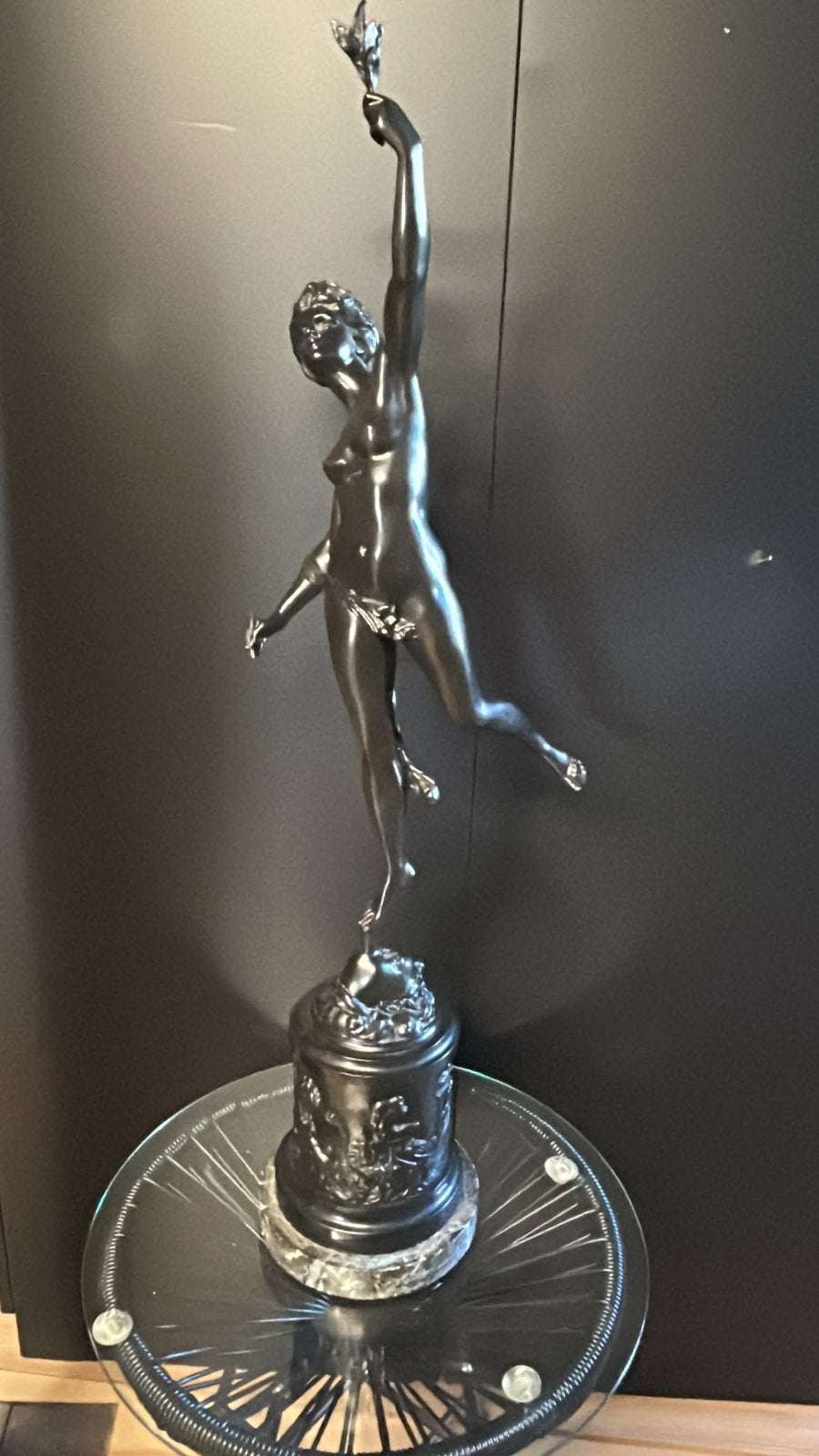Brons Godin Fortuna, Ophalen of Verzenden, Brons