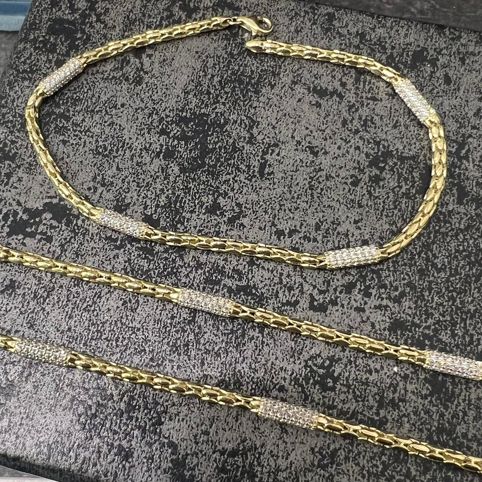14 karaats gouden set ketting met armband nieuw italy, Ophalen of Verzenden, Nieuw, Goud