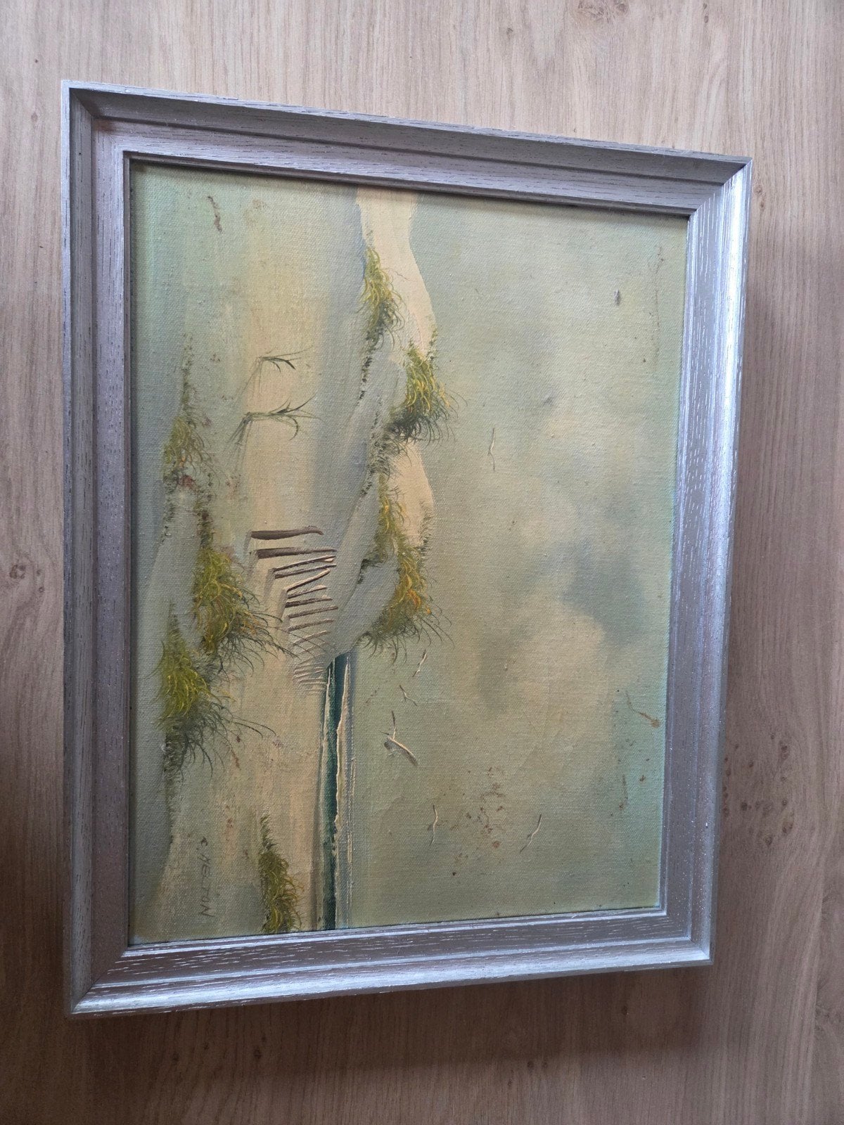 Olieverfschilderij: Abstracte Waterval met Mos, Antiek en Kunst, Ophalen