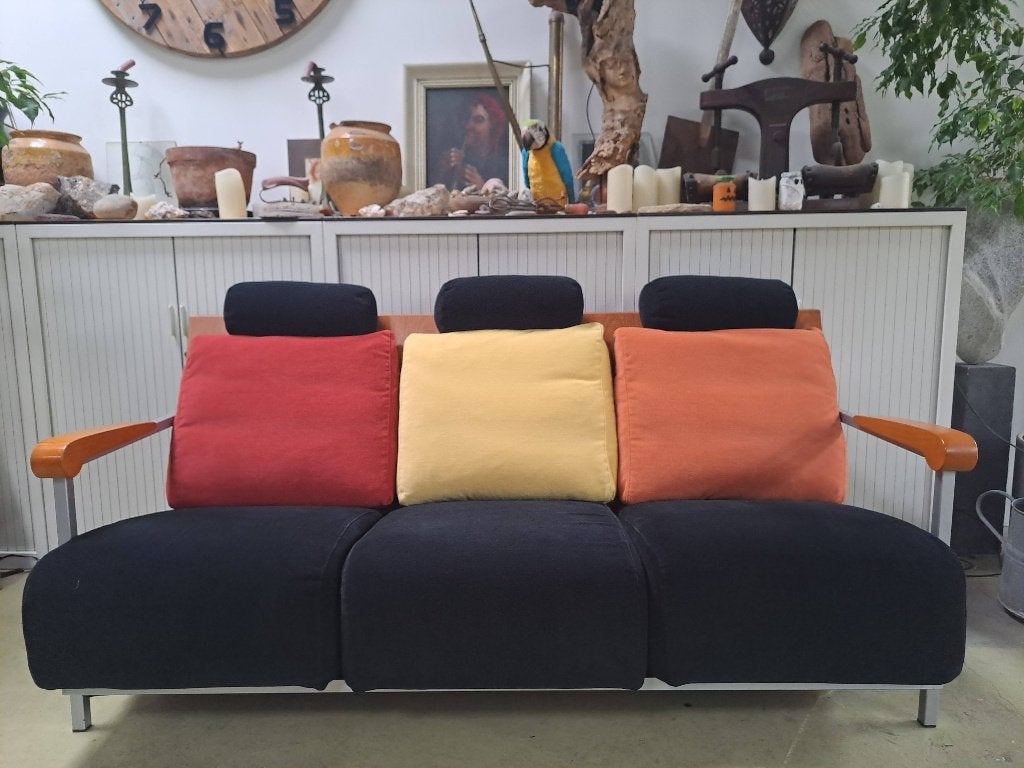 Moderne 3-zits bank. Uniek, Ophalen, Hout, 150 tot 200 cm, Driepersoons