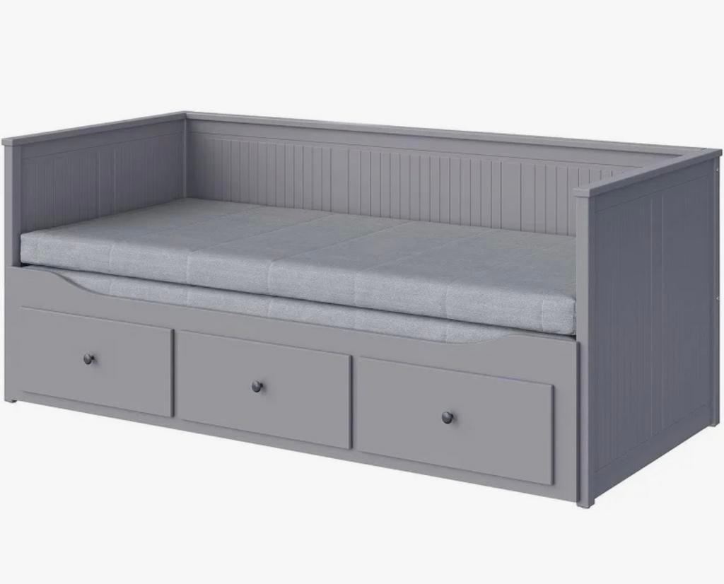 Uitschuifbare bedbank Ikea grijs, Ophalen, Eenpersoons, Zo goed als nieuw, Grijs