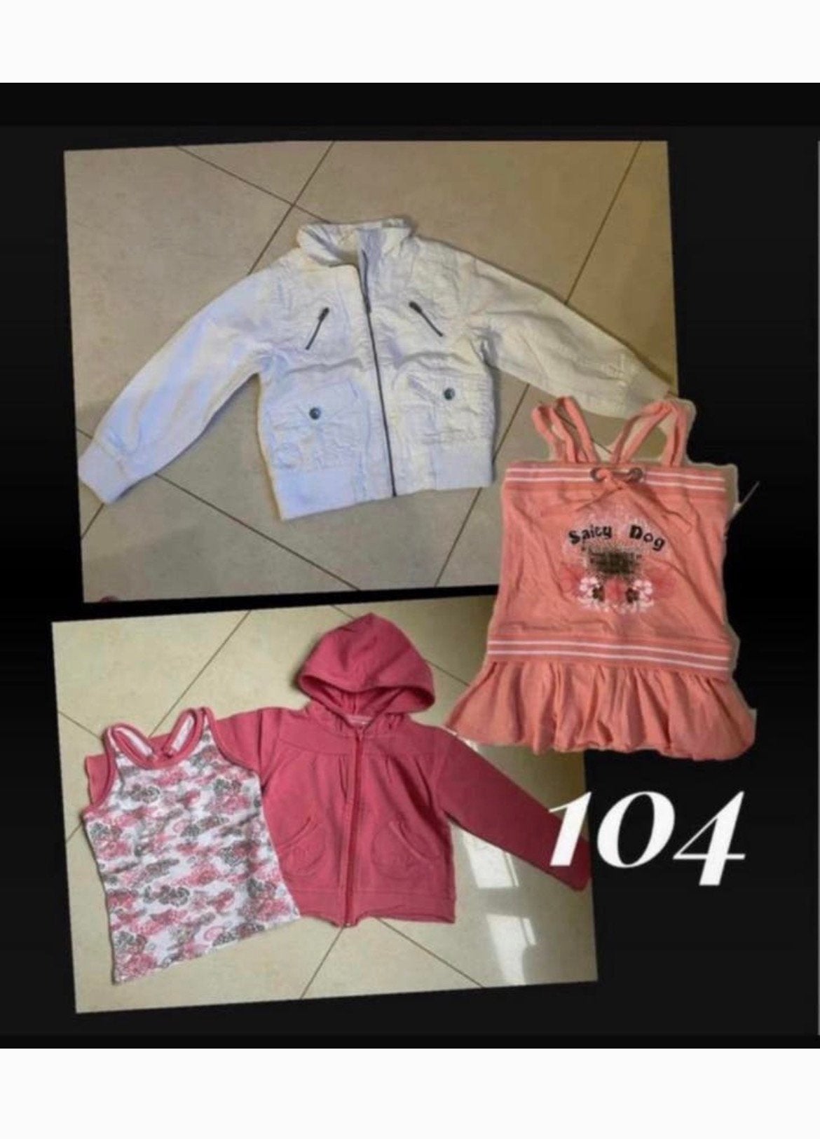 H&M jas/jack wit, salty dog top, vest + top koraal mt. 104, Ophalen of Verzenden, Zo goed als nieuw, Maat 104