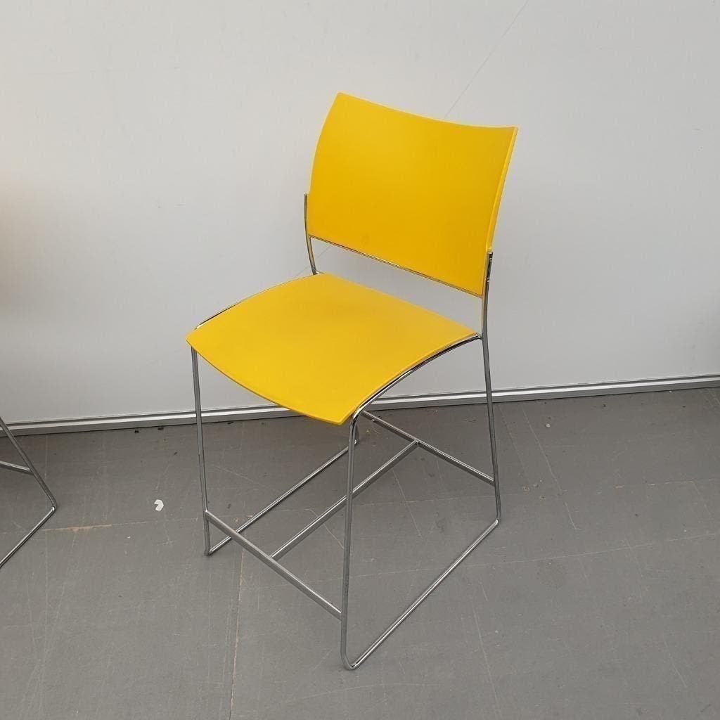 Casala krukken - gele kunststof zitting- set van 4, Ophalen, Kunststof, Met voetsteun, 60 tot 90 cm