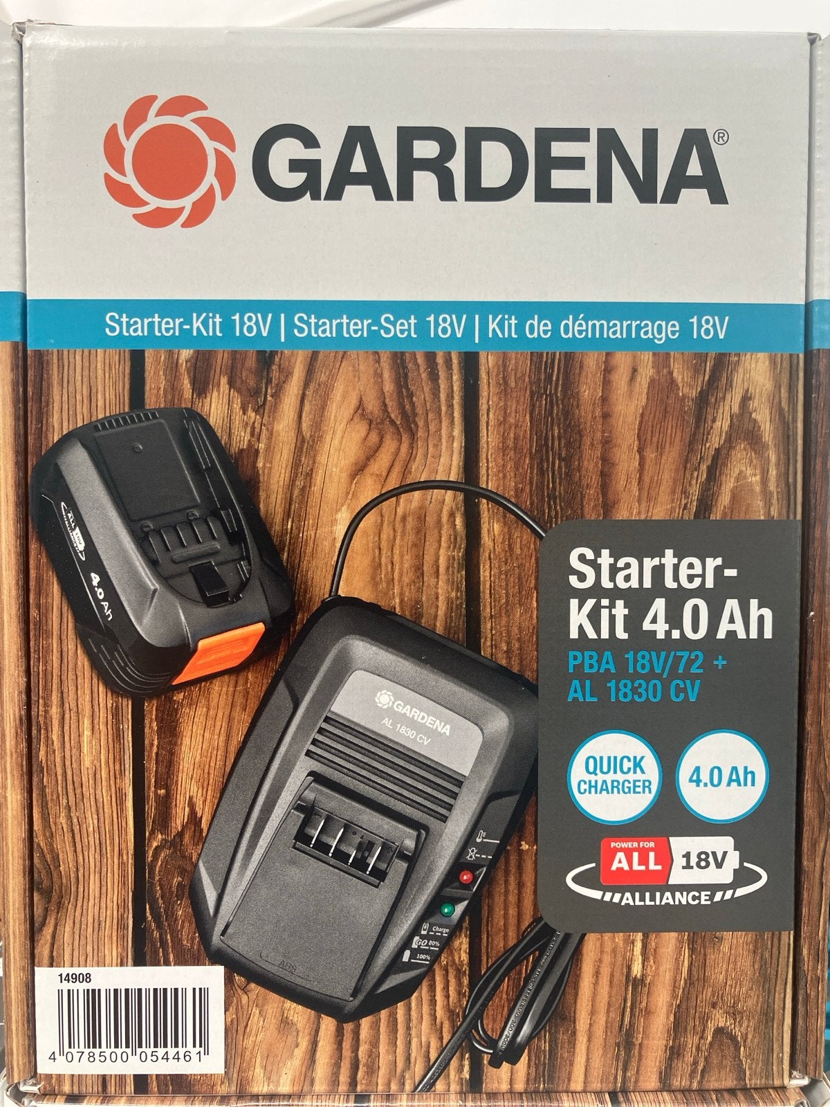 GARDENA Starter-Kit 18V 4.0 Ah Accu en Snellader, Ophalen of Verzenden, Nieuw, Overige soorten