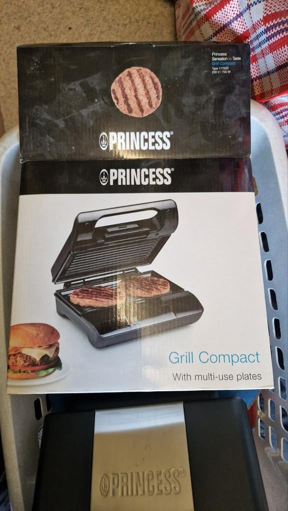 Princess Grill Compact met multifunctionele platen, Witgoed en Apparatuur, Grillplaten, Nieuw, Tafelgrill, Ophalen of Verzenden