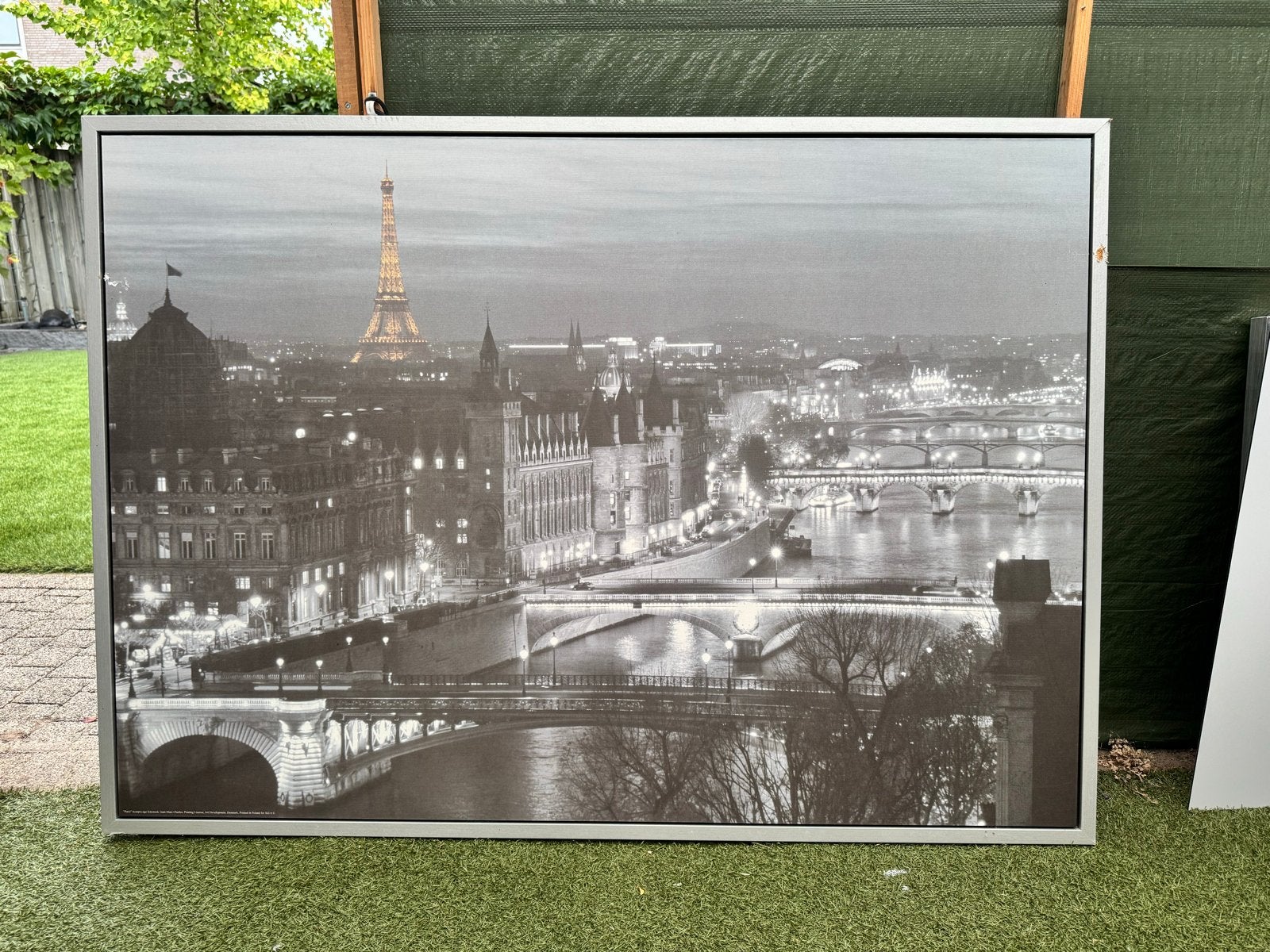 Schilderij Parijs Eiffeltoren Stadsgezicht Zwart-Wit, Ophalen of Verzenden, Ingelijst, Print, Stadsgezicht