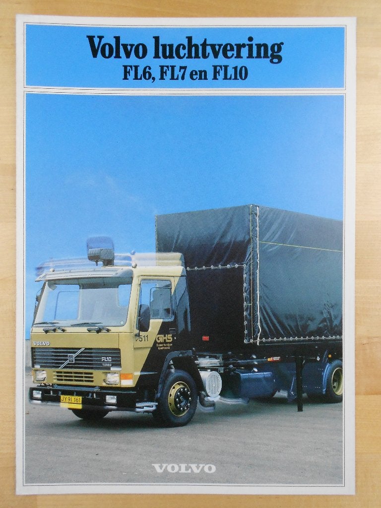Volvo Luchtvering FL6 FL7 FL10 Folder 1986 - NL, Volvo, Zo goed als nieuw, Volvo, Ophalen of Verzenden