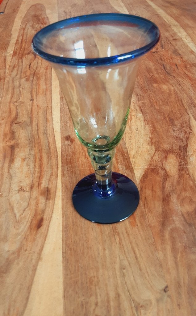 Mexicaanse Vintage Robuust Mongeblazen Kleurig (Wijn) Glas, Ophalen