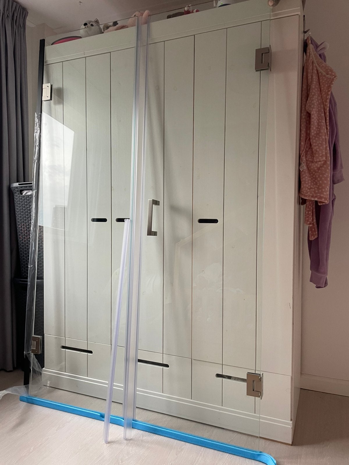 NIEUW!! Glazen douchewand met klapdeur, Ophalen, Nieuw, Rvs, Douche
