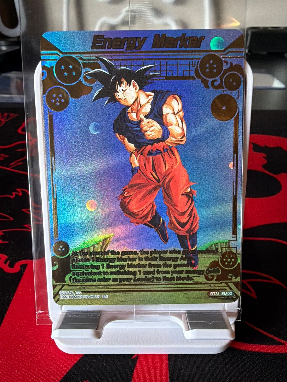 Dragon Ball Super Card Game Gold Energy Marker Goku Foil, Ophalen of Verzenden, Zo goed als nieuw, Losse kaart, Foil
