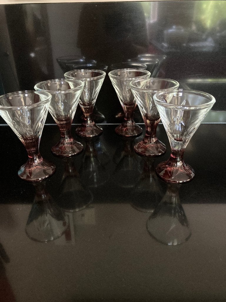La Rochère France | 5 ijs sorbet glazen | paars / purple, Nieuw, Ophalen of Verzenden, Overige stijlen, Glas