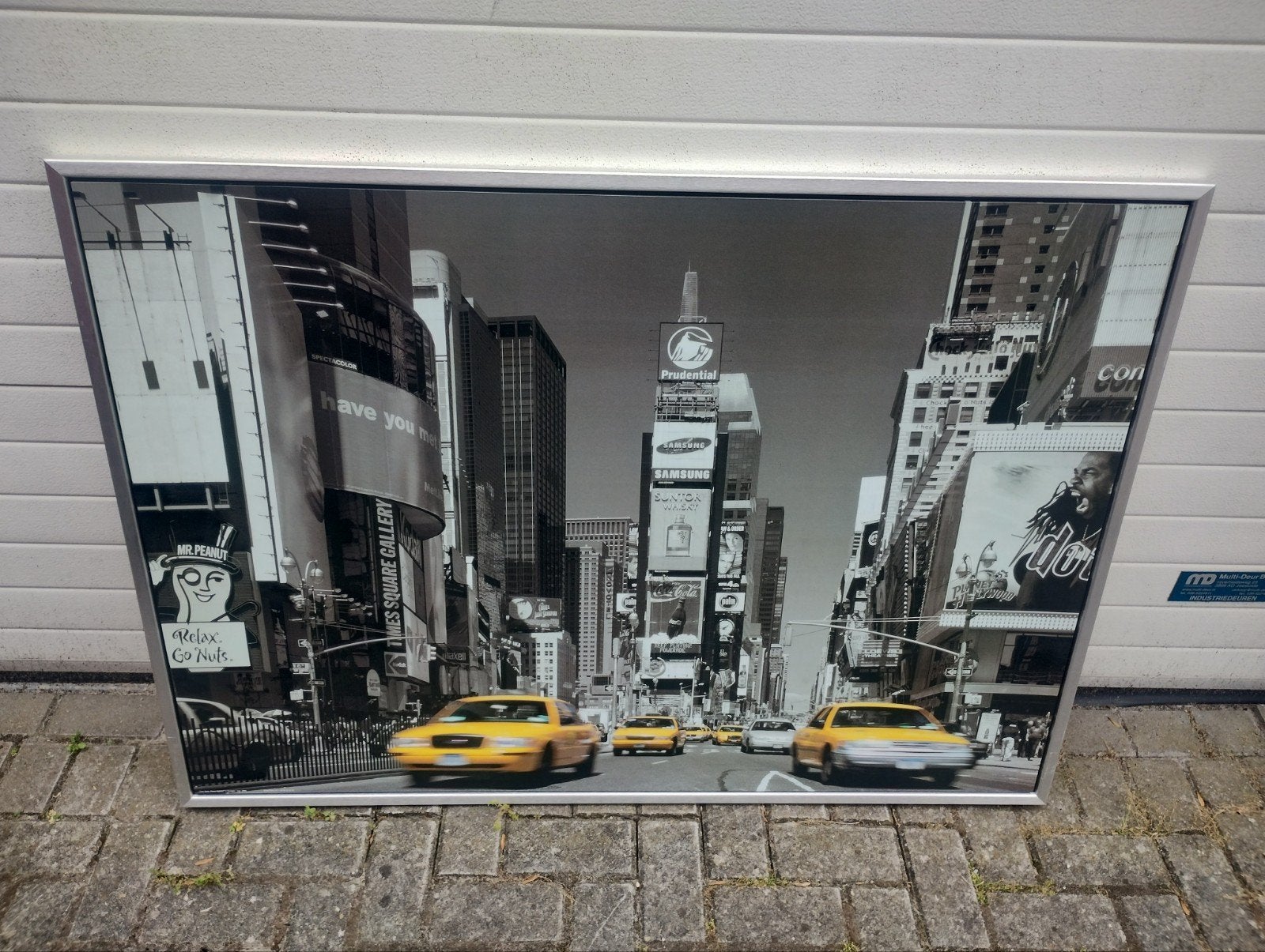 Schilderij Times Square New York, Huis en Inrichting, Woonaccessoires | Schilderijen, Tekeningen en Foto's, Ophalen, 125 cm of meer
