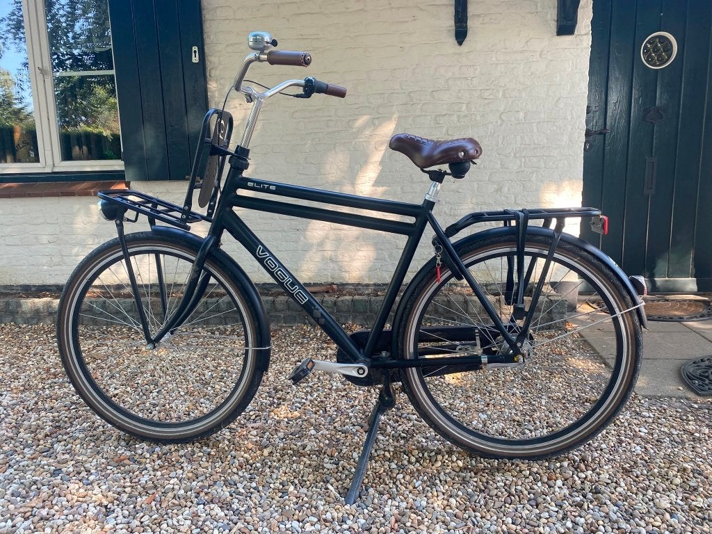 Stevige matzwarte Vogue Elite N7 transport herenfiets, Terugtraprem, Versnellingen, Zo goed als nieuw, 57 tot 61 cm