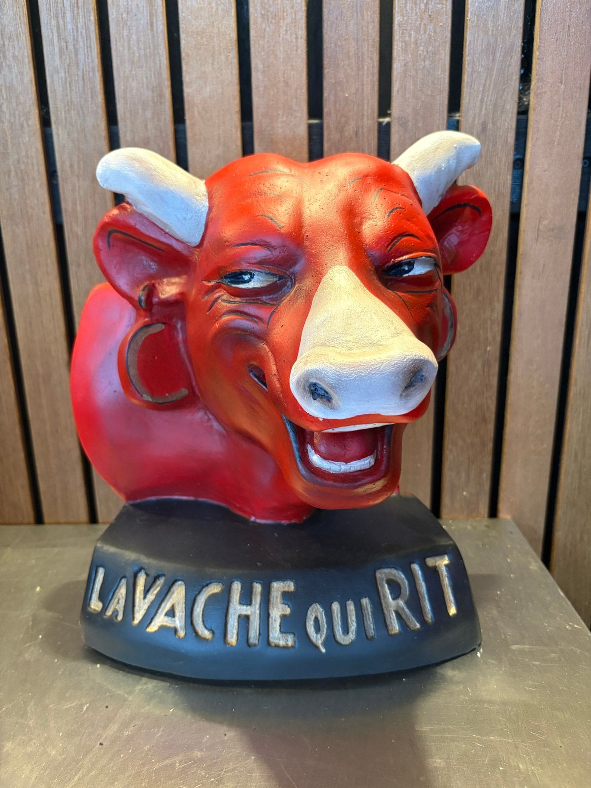 Prachtig La Vache qui rit beeld, Verzenden, Zo goed als nieuw, Reclamebord