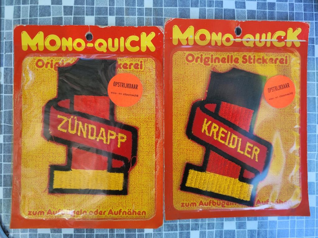 Vintage strijkstickers Zundapp & Kreidler - Jaren '70, Ophalen of Verzenden, Nieuw, Meerdere stickers
