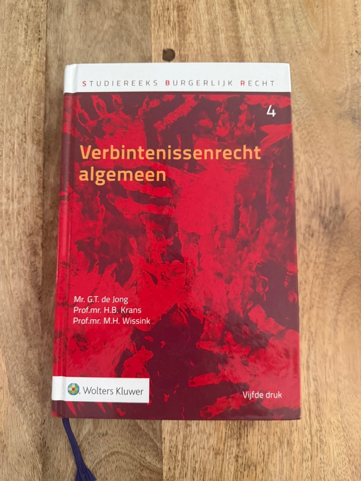 Verbintenissenrecht algemeen Studiereeks burgerlijkrecht, Verzenden, H.B. Krans; M.H. Wissink; G.T. de Jong, Alpha, WO