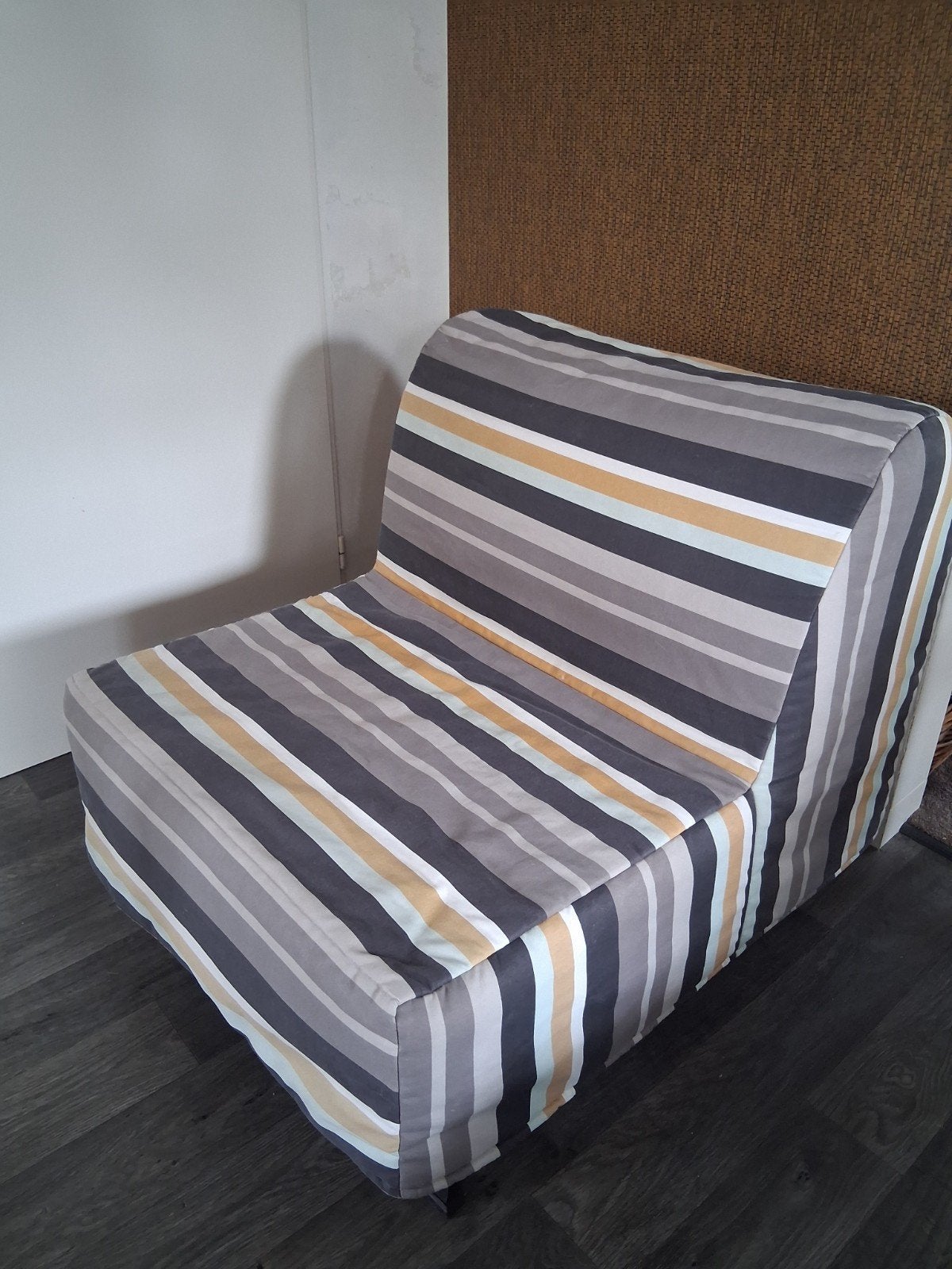 IKEA LYCKSELE slaapfauteuil 1 persoons - gestreept, Ophalen, Gebruikt, Eenpersoons, Meerkleurig