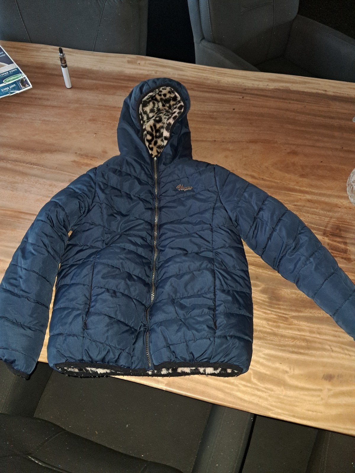 Vingino omkeerbare jas met luipaardprint, Ophalen of Verzenden, Gebruikt, Vingino, Meisje