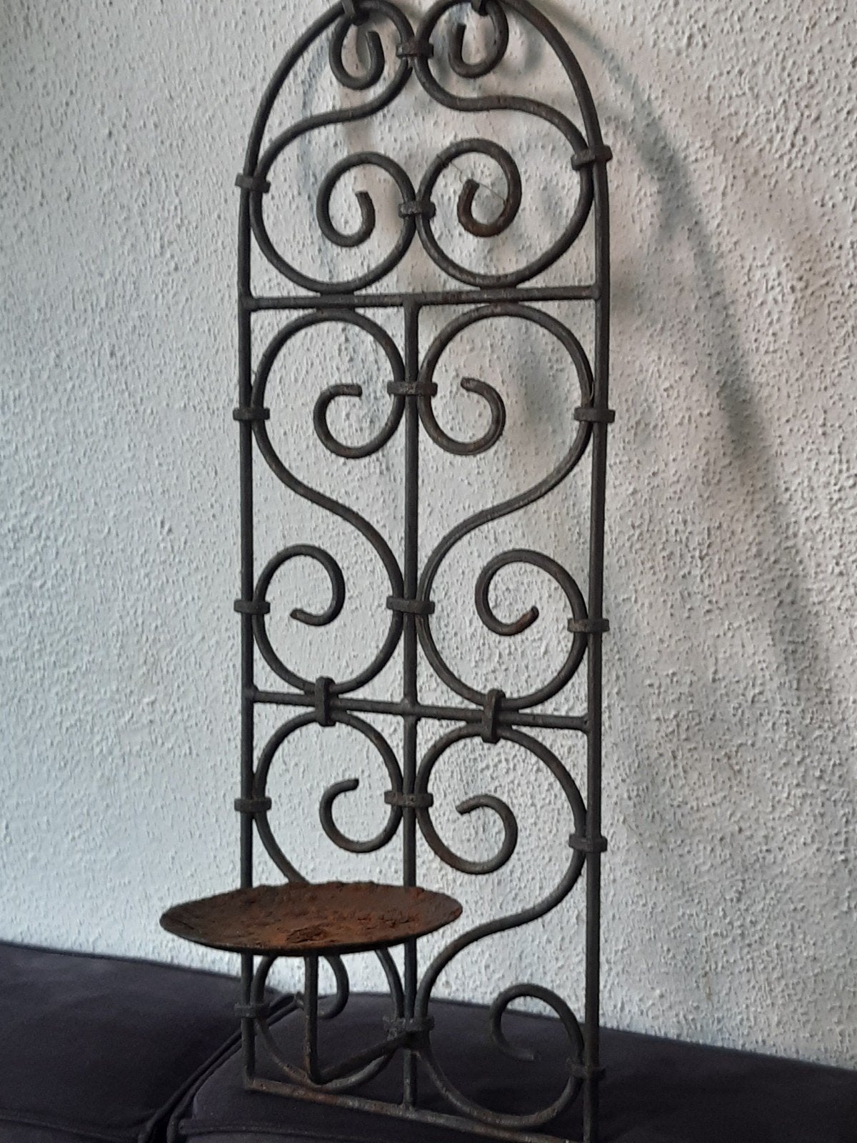 Landelijke wandkandelaar rek ,rooster, knus sober brocante, Ophalen of Verzenden