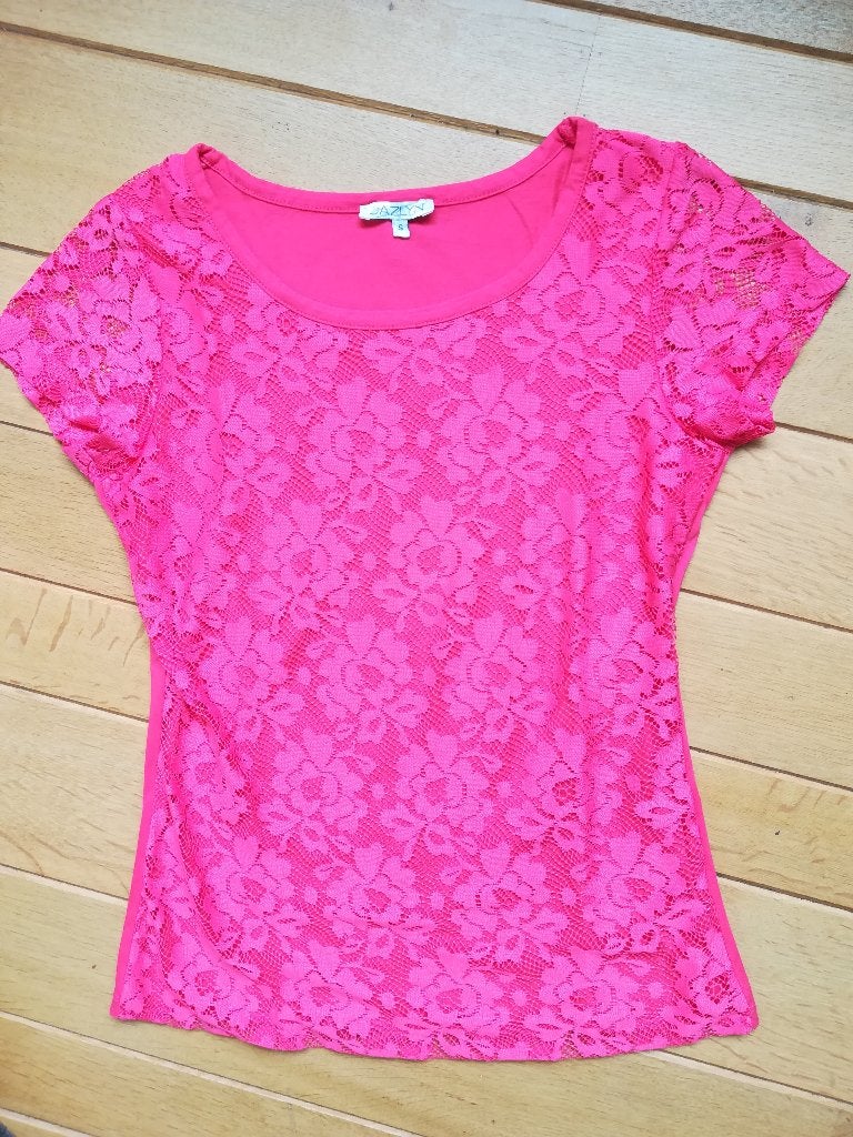 JAZLYN t- shirt roze kanten bloemen maat S - nieuw -, Kleding | Dames, Maat 38/40 (M), Jazlyn, Nieuw, Ophalen of Verzenden